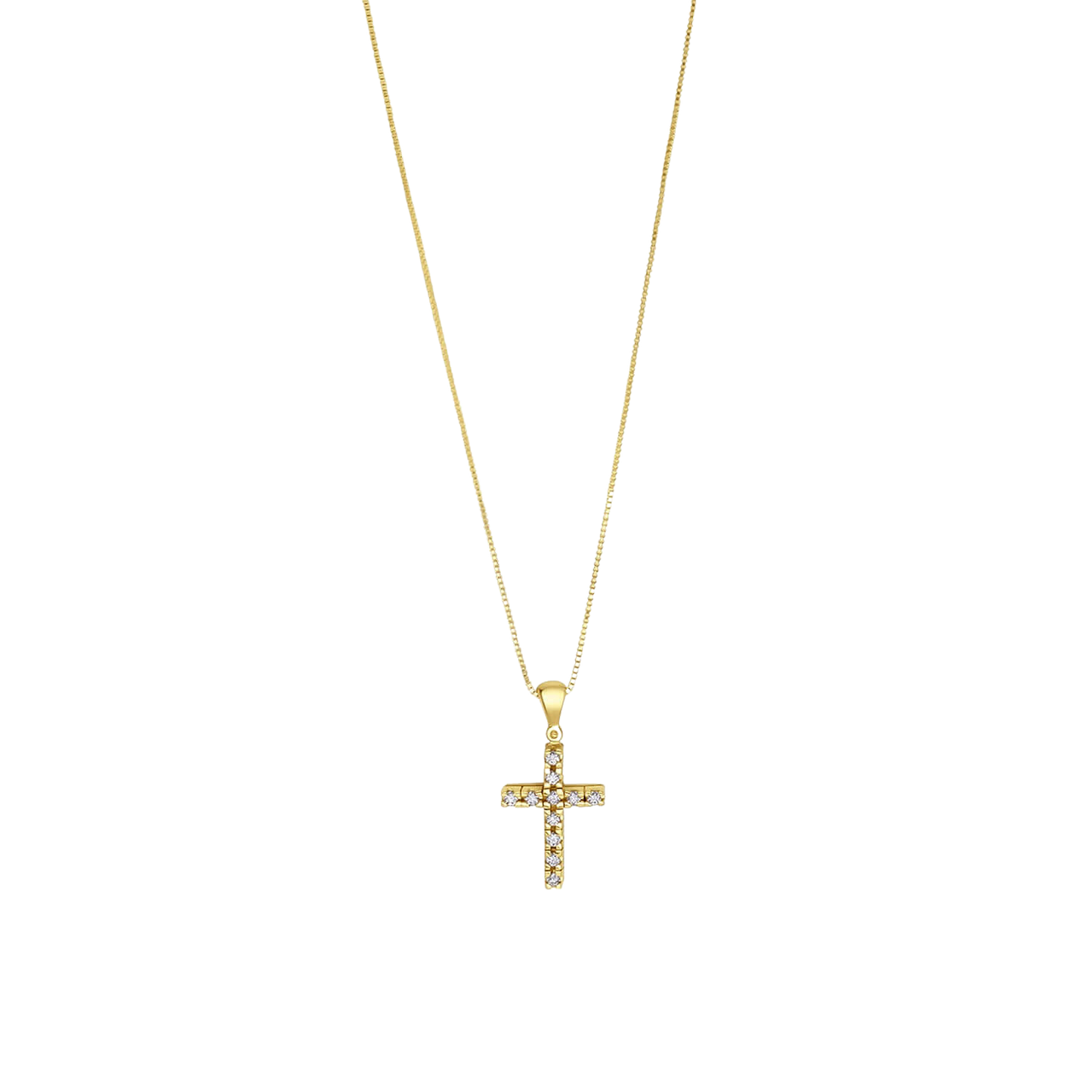 CROSS DIAMOND NECKLACE - GOLD