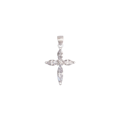 ZIRCONIA CROSS PENDANT - SILVER