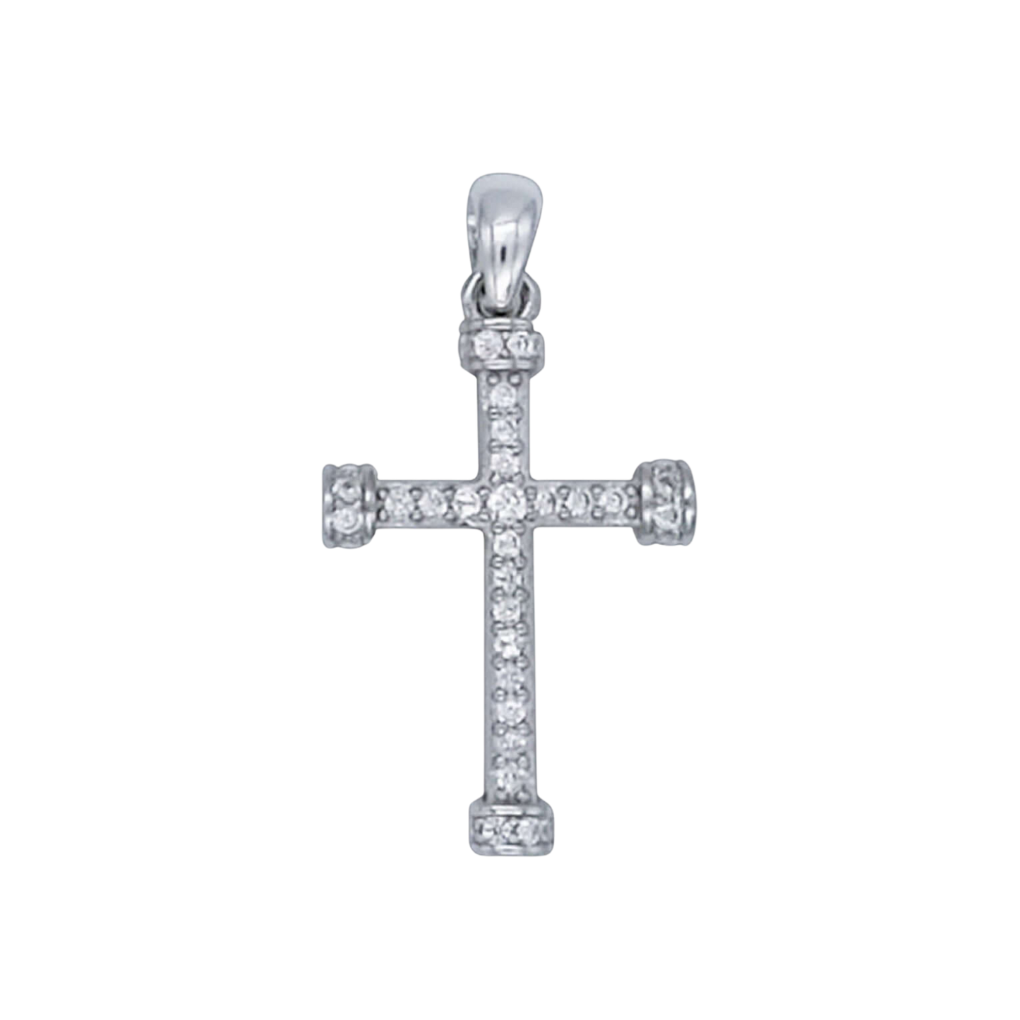 CROSS PENDANT - SILVER AND ZIRCONIA